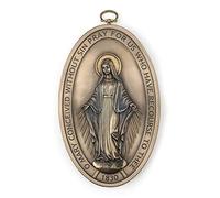 Veronese Design Médaille miraculeuse de notre Dame de Graces, 21,6 cm, finition bronze, sculpture murale