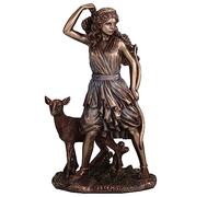 Veronese Design Sculpture Artémis la déesse grecque de la chasse en résine coulée à froid Finition bronze 16,5 cm