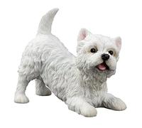 Veronese Design Sculpture de Chien Terrier Blanc en Pierre Artificielle West Highland