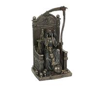 Veronese Design Sculpture en résine avec motif de faucheuse et écailles de Père Noël assis - Finition bronze antique - 21,5 cm