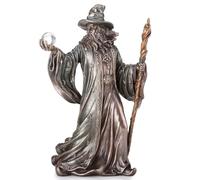 Veronese Design Sculpture en résine coulée à froid avec boule de cristal et bâton 21,5 cm