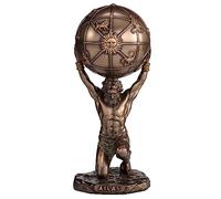 Veronese Design Sculpture en résine de 14 cm Atlas le Titan qui tient le ciel Finition bronze coulé à froid