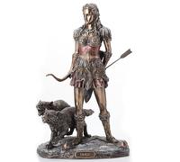 Veronese Design Skadi Statue géante Nordique de l'hiver et des Montagnes avec Loups