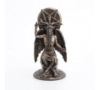 Veronese Design Statue de Baphomet Assis sur Le Globe en résine Wiccan tombé Finition Bronze 21,6 cm