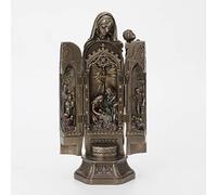 Veronese Design Statue de la Vierge Marie en polyptyque de la Nativité en résine coulée à froid Finition bronze 29,5 cm