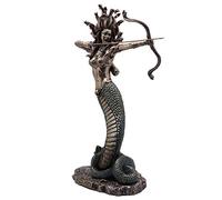 Veronese Design Statue de Méduse Furieuse 36,6 cm en résine Finition Bronze Peinte à la Main