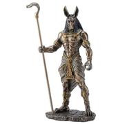 Veronese Design Statue de Sceptre du Dieu égyptien Anubis Tenant Une tête de Cobra 26,7 cm de Haut