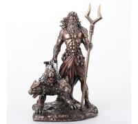 Veronese Design Statue du Dieu Grec Hadès de l' avec Cerbère en résine coulée à Froid Finition Bronze 16,5 cm