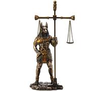 Veronese Design Statue égyptienne en résine Finition Bronze Anubis pesant Le cœur 33 cm
