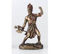 Veronese Design Statue en résine coulée Peinte à la Main avec Finition Bronze Antique - 8,9 cm - Chango Santeria Orisha - Dieu du feu, du Tonnerre, de l'éclaircissement et de la Guerre