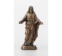 Veronese Design Statue en résine peinte à la main en bronze avec motif cœur sacré de Jésus 9,5 cm