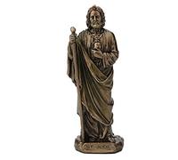 Veronese Design Statue Miniature Saint Jude l'Apôtre en résine Peinte à la Main Finition Bronze 9,5 cm