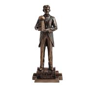 Veronese Design Statue Nikola Tesla Tenant Un modèle de Tour Wardenclyffe en résine coulée à Froid Finition Bronze Antique 30,5 cm de Haut