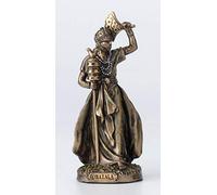 Veronese Design Statue Obatala Santeria Orisha Le Roi du Tissu Blanc et Le créateur en résine moulée Peinte à la Main Finition Bronze Antique 9,5 cm