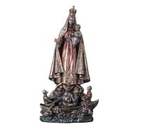 Veronese Design Statue religieuse Notre-Dame de la Charité en résine coulée à froid Finition bronze 26 cm