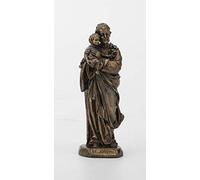 Veronese Design Statue Saint Joseph en résine moulée peinte à la main Finition bronze antique 9,5 cm
