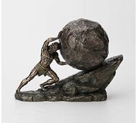 Veronese Design Statue Sisyphe et l'éternel Boulder en résine coulée à Froid Finition Bronze Décoration d'intérieur 21,5 cm