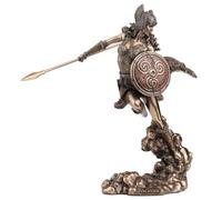 Veronese Design Statue Valkyrja de la déesse Nordique brandissant la Lance et Le Bouclier 23,5 cm