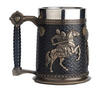Veronese Design Stein de bière avec figurine en acier inoxydable - 14 cm - 0,5 l
