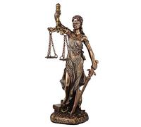 Veronese Design Themis Sculpture en résine de la déesse Grecque de la Justice Finition Bronze coulé à Froid 16,5 cm