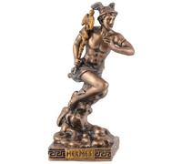 Veronese Figurine miniature du dieu grec Hermes peinte avec couleur bronze