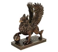 Veronese Griffon avec patte sur boule bronzée 19 cm Figurine créatures mythiques