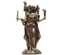 VERONESE Hecate Hekate Statue Grecque de la déesse Magique Sculpture Finition Bronze (30 cm)