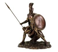 Veronese Leonidas Figurine de Spartiate Spartiate avec Bouclier et Lance Bronze