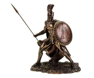 Veronese Leonidas Figurine de Spartiate Spartiate avec Bouclier et Lance Bronze