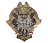 Veronese Sculpture murale nordique viking avec 2 haches et triskèle, 27 cm