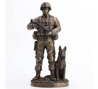 VERONESE Statue de Soldat de l'armée américaine et de Chien, Figurine d'honneur, Courage, Engagement