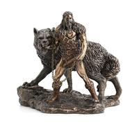 Veronese Statue Dieu Nordique Tyr et la Reliure de Fenrir Finition Bronze