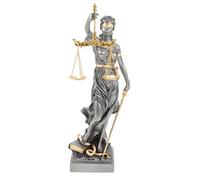 Veronese Statuette de la Justitia Déesse romaine de la Justice Or Argent Sculpture Avocat