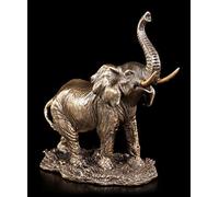 Veronese Studio Collection Petits Éléphants Figure avec Tronc Soulevé - Debout Figurine de Déco, Bronzé