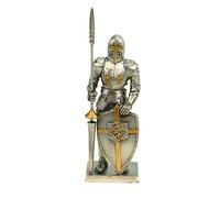 Veronese Templier en étain avec bouclier et lance 13 cm Figurine Templier Décoration Knight Chevalier