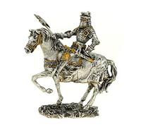 Veronese Templier en étain avec hache sur cheval 10 cm Figurine Templier Décoration Chevalier