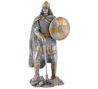 Veronese Viking avec hache et bouclier en étain peint à la main avec couleur argent et or