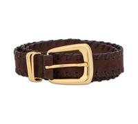 Veronica Beard - Ceinture en cuir avec boucle - Femme - Accessoires - Brun - Taille: L