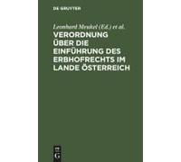 Verordnung Über Die Einführung Des Erbhofrechts Im Lande Österreich