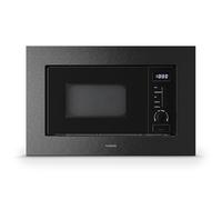 Klarstein Verosteel Micro Onde Encastrable avec Grill - 20L, 700W, 8 Programmes, Commande Tactile, Acier Inox, Plateau Verre, Four Micro Ondes Encastrable, Acier Inoxydable Noir