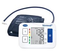 VEROVAL, Tensiomètre de bras numérique compact, tension artérielle, mesure de la pression artérielle, mesure rapide et précise, ergonomique, 200 lectures, taille universelle
