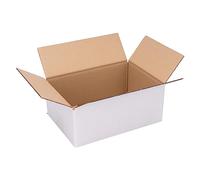 verpacking KK 24 Lot de 500 cartons pliables - 250 x 175 x 100 mm - Blanc (dimensions extérieures : 255 x 180 x 110 mm) - Carton d'expédition Ã 1 cannelure pour petits produits DHL - Carton S DPD, S,