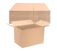 verpacking Lot de 50 cartons de déménagement pliables avec trous de préhension - 600 x 400 x 400 mm - Double cannelure BC - KK 107G (dimensions intérieures 585 x 385 x 380 mm) - Hauteur variable Ã 200