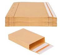 verpacking Lot de 50 sacs à plis 350 x 250 x 50 mm avec fond renforcé, double fermeture adhésive et fil d'arrachage