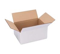 verpacking Lot de 500 cartons pliables - 200 x 150 x 90 mm - Blanc (dimensions extérieures : 205 x 155 x 100 mm) - KK 10 - Carton d'expédition Ã simple cannelure pour petits produits DHL - DPD, XS,