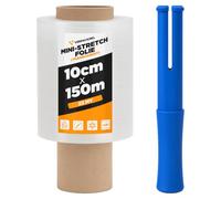 verpacking Mini filmétirable de 23 my d'épaisseur - 100 mm x 150 m - Résistant Ã la déchirure, extensible et fiable - Film étirable Ã la main (6 rouleaux + 2 dérouleurs)