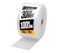 verpacking rouleau papier bulle 100 m de long - épaisseur et largeur au choix, rouleau a bulle rembourrage colis matériaux d emballage pour cartons (1 rouleau - 30 cm x 100 m, 60 my)