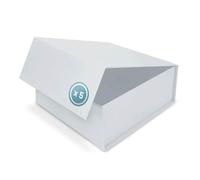 Verpackungswelt Boîte cadeau avec couvercle | 20 x 20 x 12 cm | Boîte cadeau avec fermeture magnétique | Parfait pour anniversaire, mariage, Noël, naissance | Emballage cadeau blanc