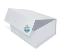 Verpackungswelt Boîte cadeau avec couvercle | 31 x 22 x 15 cm | Boîte cadeau avec fermeture magnétique | Parfait pour anniversaire, mariage, Noël, naissance | Emballage cadeau blanc