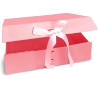 Verpackungswelt Coffret avec Couvercle-31x22x10-Carton Cadeau à Fermeture Magnétique & Joli Ruban|Parfait pour Anniversaire, Mariage, Noël, Saint-Valentin, Naissance-Boîte Box Vide en rose-Pack de 1